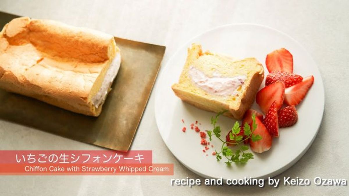 パッと作れる簡単レシピ「marie claire style Cooking」"いちごの生シフォンケーキ "