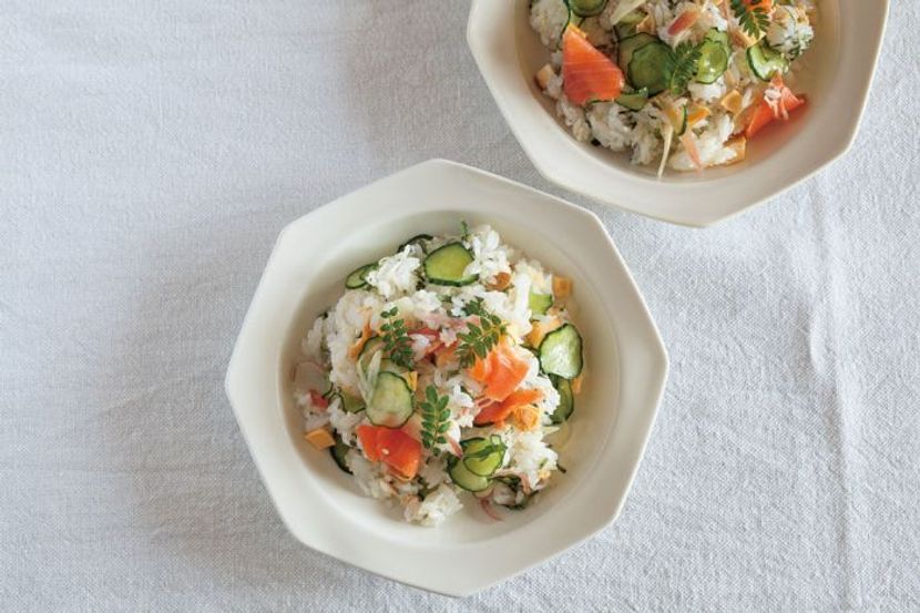 ＜La Cuillère de marie claire style＞第14回　スモークサーモンと香味野菜のちらし寿司