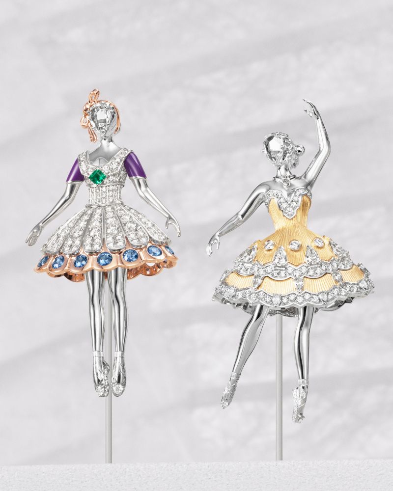 〈左〉レヴェリー ドゥ コッペリウス バレリーナ クリップ、〈右〉マーシャ バレリーナ クリップ
