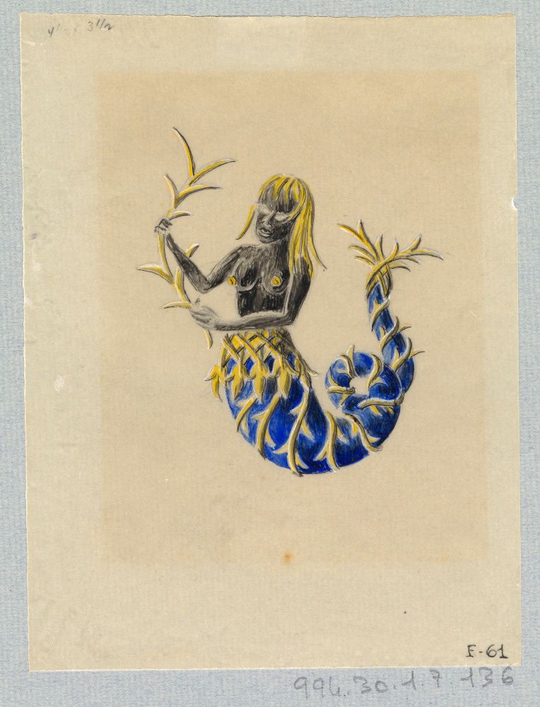 JS, Sketch for Mermaid for Rachel Bunny Mellon, ca. 1965, MAD