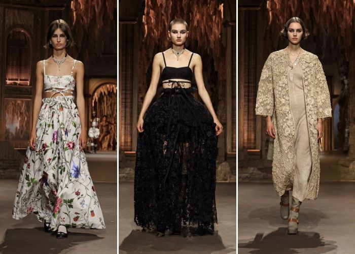 美しい刺繍やレースが織り成す幻想的な世界。ディオール春夏 2023