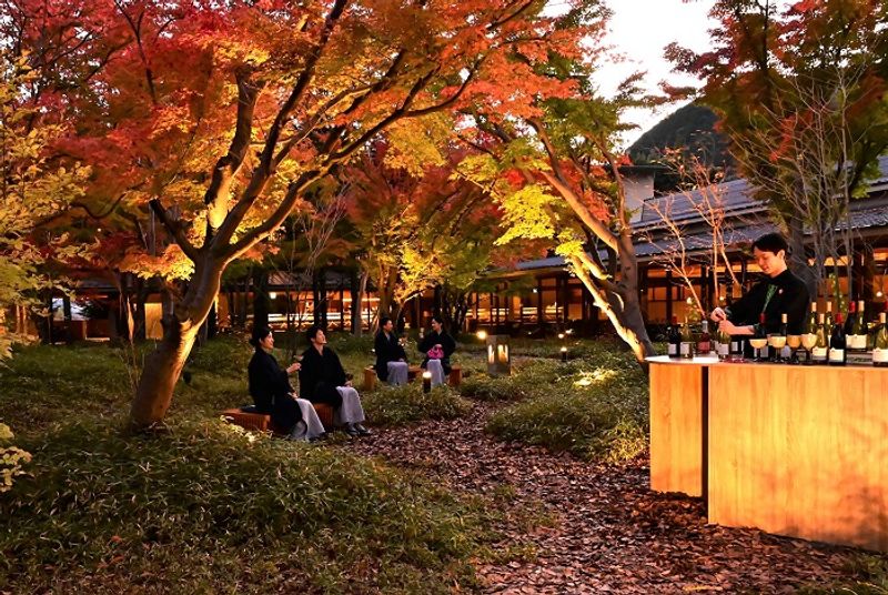 【星野リゾート今だけバナシ】鬼怒川の秋を楽しむ紅葉ワインバー！見頃は11月中旬